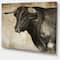 Designart - Spanish Bull Sketch - Animal Art On Canvas